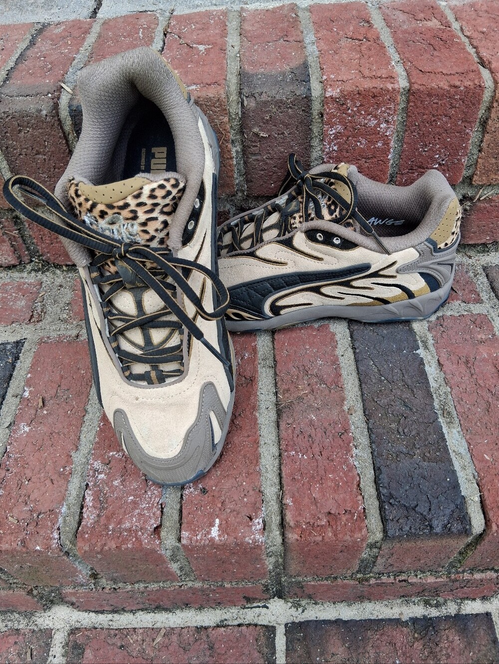 Puma A$AP Rocky Collab Leopard Accent Tan Athletic Sneakers - Picture 2 of 4